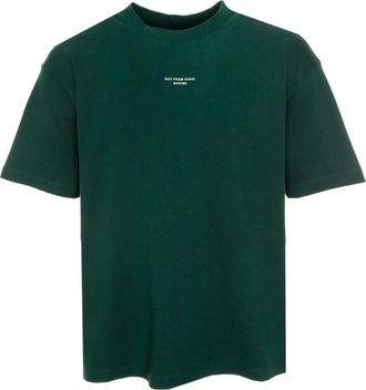 Dr&ocirc;le de Monsieur Klassiek T-shirt met Slogan - Heren - T-shirts - Groen - S - Katoen - Tops