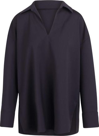 Max Mara Wool Canvas Blouse With V-Neck
