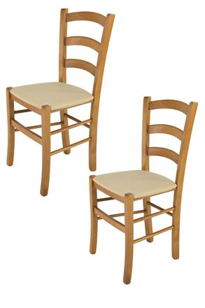 Tommychairs Tommychairs 2 Sillas Venice En Haya Roble, Asiento Tela C&aacute;&ntilde;amo