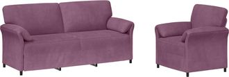 vidaXL Juego De Sof&aacute; 2 Uds. Morado Terciopelo Vidaxl
