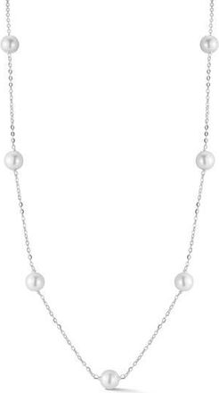 Glaze Jewelry Sterling Silver Cultured Pearl Station Necklace at Nordstrom Rack