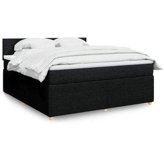 vidaXL Vidaxl - Cama Box Spring Con Colch&oacute;n Tela Negro 180x200 Cm
