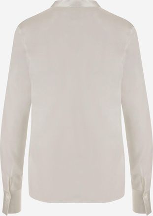 F.it Womens Shirt Stretch Silk White