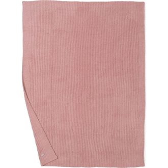 Barefoot Dreams CozyChic Rib Throw Blanket in Dusty Coral at Nordstrom