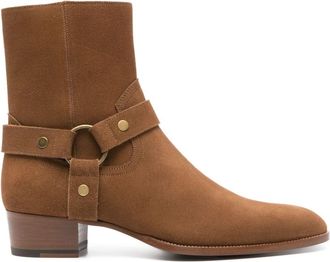 Saint Laurent Wyatt suede boots - men - Leather/Leather/Suede - 42,5 - Brown