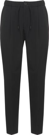 Herno Black Tapered Drawstring Straight-Leg Pants