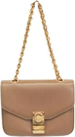 Celine Pre-owned C Small Chain Shoulder Bag 188403 - Dames - Vintage Schoudertas - Beige - ONE Size - Leer - Vintage