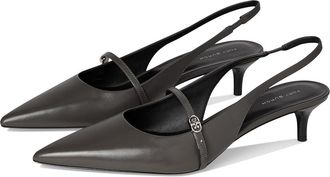 Tory Burch Double T Buckle Mary Jane Pumps 45mm Womens Shoes Dark Grigio/Dark Grigio : 10.5 M, Leather