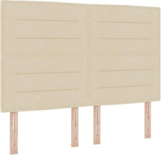 vidaXL Cabecero Altura Ajustable Con Cabecera Manual Crema 140 Cm Tela Vidaxl