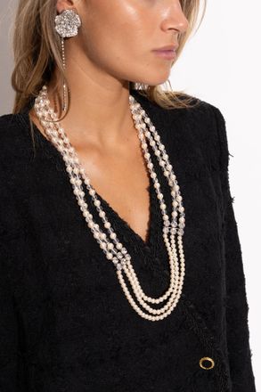 Alessandra Rich Pearl Necklace, Womens, White