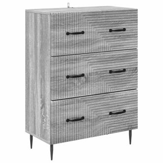 vidaXL Cajonera Sonoma Gris 66 X 34,5 X 89,5 Cm Madera De Ingenier&iacute;a Vidaxl