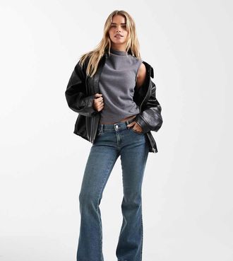 Dr. Denim Petite Jeans bootcut a vita bassa color blu indaco lavaggio scuro