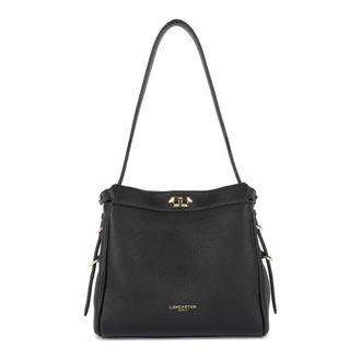 Lancaster Shoulder Bags, female, Black, Size: ONE SIZE Hobo Bag with Metal Clasp Lady Romy