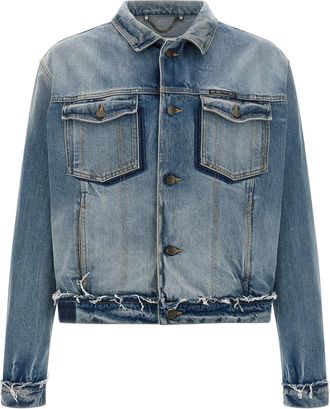 Maison Margiela Denim Jacket Puffer Jackets Blu-Uomo