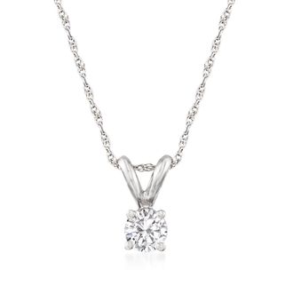 Ross-Simons Diamond Solitaire Necklace in 14kt White Gold