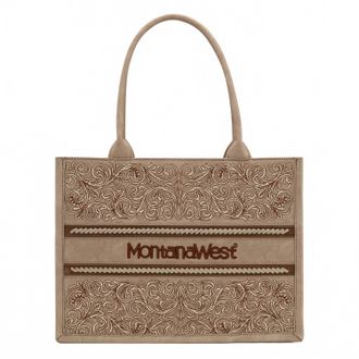 Montana West Embroidered Collection Concealed Carry Purse In Tan