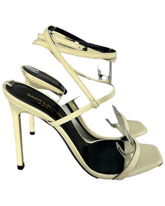 Saint Laurent Womens Patent Amber Strappy High-Heeled Sandal (Authentic Pre- Loved)