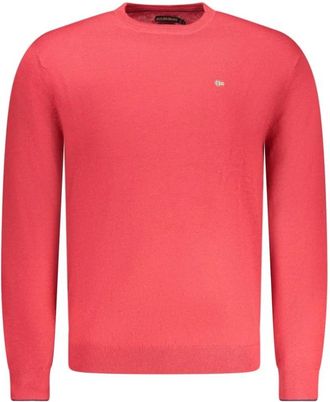 Napapijri Merinowollen Trui - Heren - Ronde hals truien - Rood - XL - Wol - Truien & Vesten