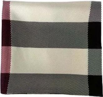 Burberry Pre-owned Scarves, female, Beige, Size: ONE SIZE Pre-owned Striped Check Silk Scarf