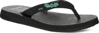 Sanuk Yoga Paradise II Flip Flop in Black Paradise Palms at Nordstrom, Size 10