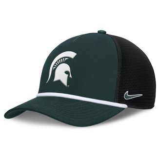 Nike Michigan State Primetime Rise Nike Mens College Trucker Adjustable Hat in Green | NC973EYMST-SFF