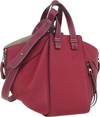 Loewe Hammock Bag Leather Burgundy Leather Handbag (Pre-Owned)
