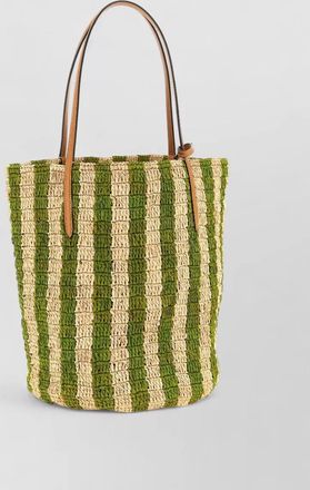 Valentino Garavani beach bag raffia shopping striped handles