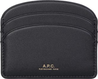 A.P.C. Demi-Lune Kaarthouder - Dames - Portefeuilles - Zwart - ONE Size - Leer - Accessoires