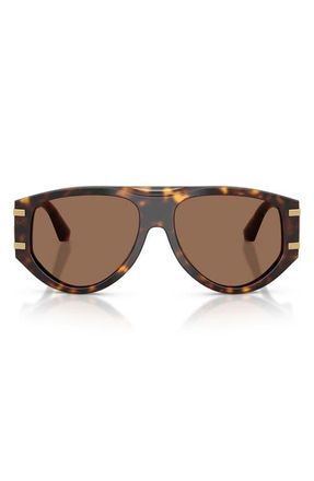 Dolce & Gabbana 57mm Pilot Sunglasses in Havana /Dark Brown at Nordstrom