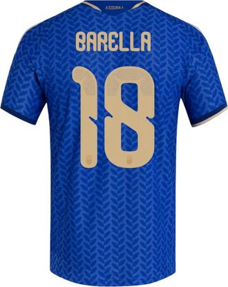 adidas Italy 26 Home Barella Authentic Jersey Asia Sizing Bold Blue KW7733