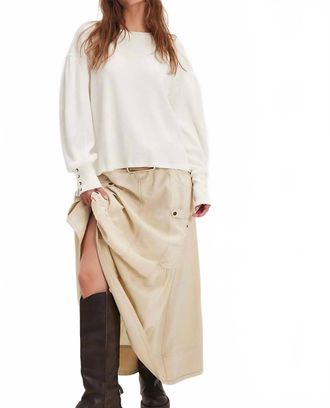 Free People Lapis Cuff Long Sleeve Top In Eggshell