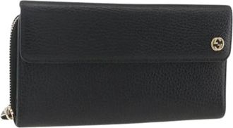 Gucci Pre-owned Long Wallet - Dames - Vintage Accessoires - Zwart - ONE Size - Leer - Vintage