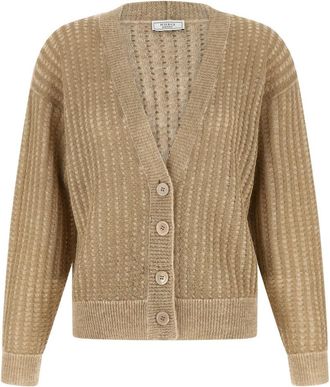 PESERICO Beige Waffle Lam Cardigan