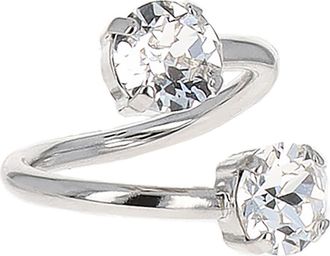 Justine Clenquet Chris Crystal Ring in Palladium at Nordstrom