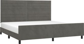 vidaXL Estructura Cama Sin Colch&oacute;n Terciopelo Gris Oscuro 200x200 Cm Vidaxl