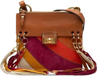 Chlo&eacute; Pre-owned Chloe Small Calfskin and Suede Patchwork Fringe Jane Crossbody Ladies BZ6RR3P5QY0F72VH
