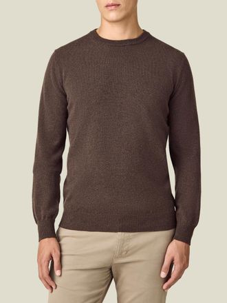 Luca Faloni Chocolate Brown Cashmere (2-Ply) Crew Neck