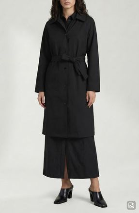 Noize Janice Tie Waist Water Repellent Coat in Black at Nordstrom, Size X-Small