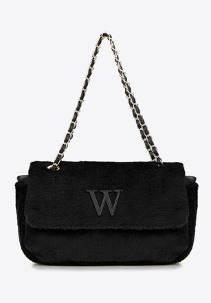 Wittchen Dames Crossbody Tas met Bont, Zwart Polyester