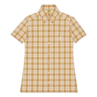 Gucci x adidas Check Cotton Shirt Beige White 702098-ZAJPU-9228