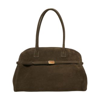 Orciani Handbags, female, Green, Size: ONE SIZE Elegant Verde Handbag with Gold Buckle