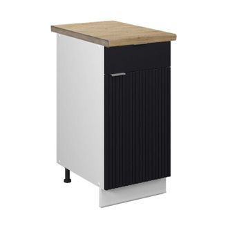 Vicco Mueble Bajo De Cocina Fame-line, Rayas Negras, 40 Cm, Et Roble Vicco