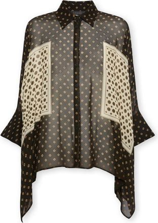 Elena Miro Dames, Blouses & Shirts, Zwart, Maat: 2XL Viscose