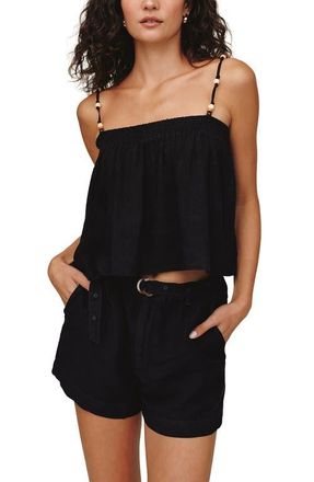 Bella Dahl Beaded Smocked Crop Camisole in Black at Nordstrom, Size X-Small