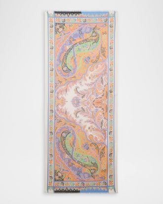 Etro Paisley-Print Cashmere-Blend Scarf