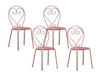 Vente-Unique Conjunto de 4 sillas para jard&iacute;n de metal - Terracota - GUERMANTES