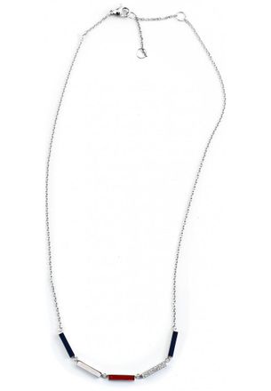Tommy Hilfiger Womens 2780804 Ladies Necklace - Grey Stainless Steel - One Size