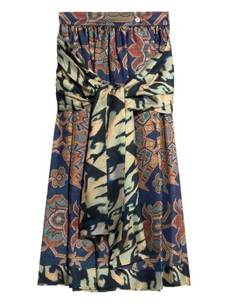 Pierre-Louis Mascia geometric-pattern mini skirt - Blue