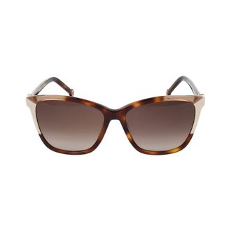 Carolina Herrera Sunglasses, female, Brown, Size: 58 MM Rectangle Sunglasses