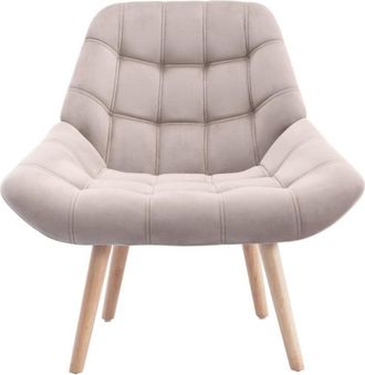 VENTE-UNIQUE.COM Sillón clásico terciopelo beige